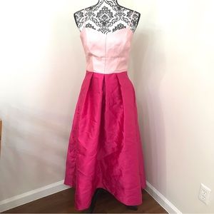 Alfred Sung Women Pink Thin Strap High Low Maxi Dress size 8